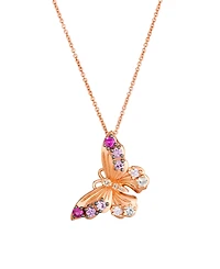 Le Vian White Sapphire (2/25 ct. t.w.), Pink Sapphire (7/20 ct. t.w.) & Nude Diamond (1/5 ct. t.w.) Pendant Necklace in 14k Strawberry Gold