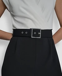 Dkny Women's Surplice Neck Straight Ankle Jumpsuit