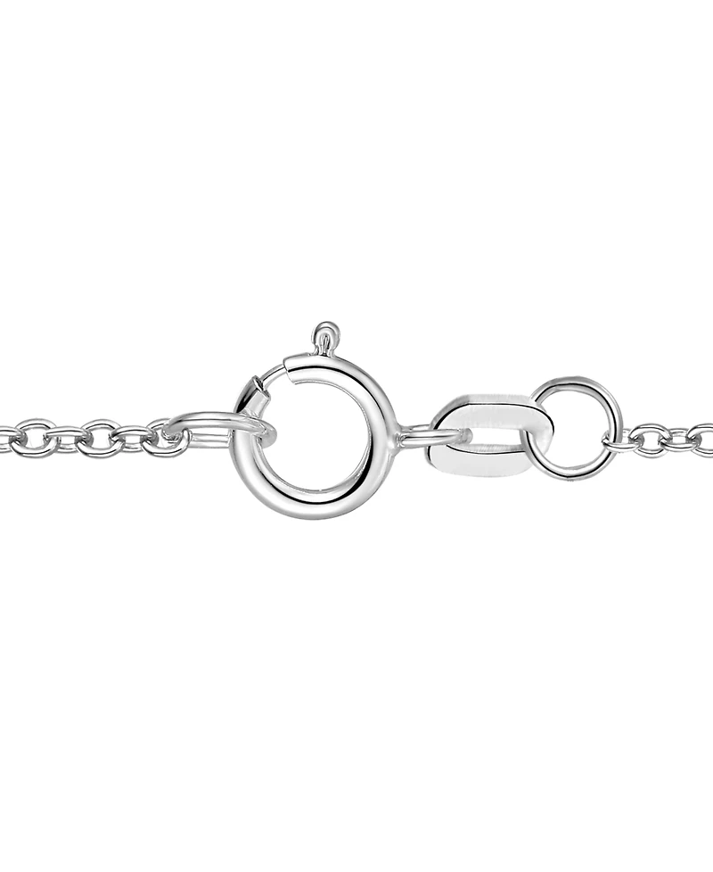 Macy's Lab Grown Ruby & Lab Grown White Sapphire Heart Pendant Necklace in Sterling Silver