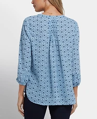 Nydj Women's Pintuck 3/4 Sleeve Top