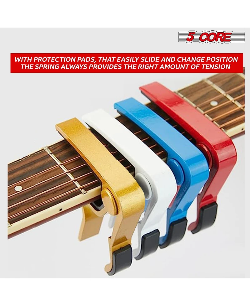 5 Core Guitar Capo 8Pcs Quick Change Acoustic Electric String Clip for Banjo Mandolin Or Ukulele