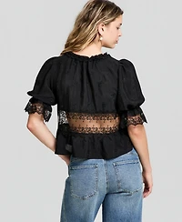 And Now This Women's Lace Trim Woven Top, Macy's Exclusive