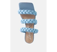 Womens High Bae Braided Strap Casual Heels Sandal