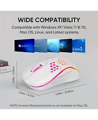 Risokeys Wireless Gaming Mouse, Lightweight Honeycomb Shell, 2.4G Stable Connection, 4 Dpi Adjustable