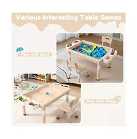 Kinder King Kids Table and Chair Set, Activity Desk for Drawing, Building Blocks, Play, Pink