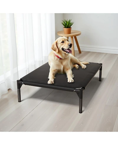 Aostirmotor Large Oxford Fabric Pet Bed in Black, Durable & Washable Dog Cat Cushion