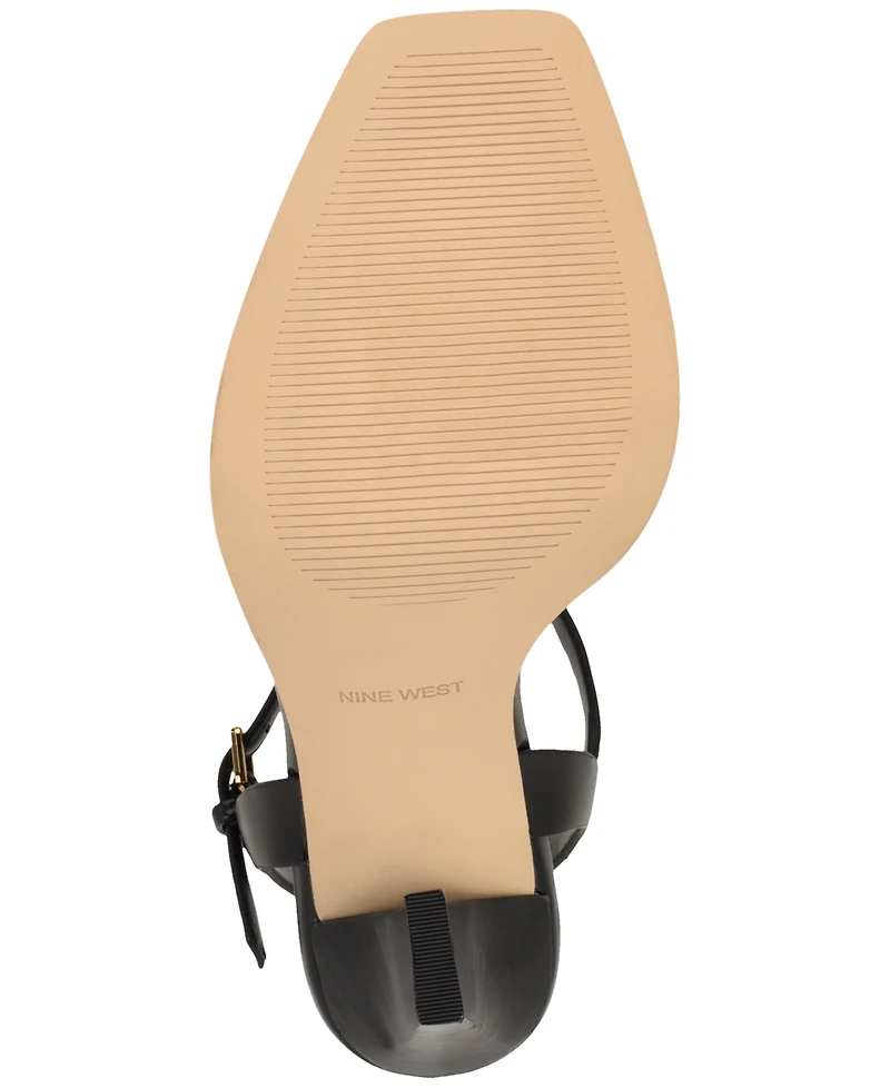 Nine West Women's Joany Square Toe Block Heel Dress Sandals