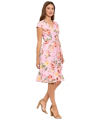 London Times Women's Flounce-Hem Ruffle Wrap Dress