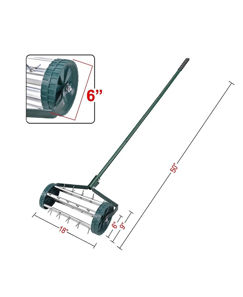 Costway Rolling Garden Lawn Aerator Roller Home Grass Steel Handle