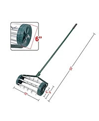 Costway Rolling Garden Lawn Aerator Roller Home Grass Steel Handle