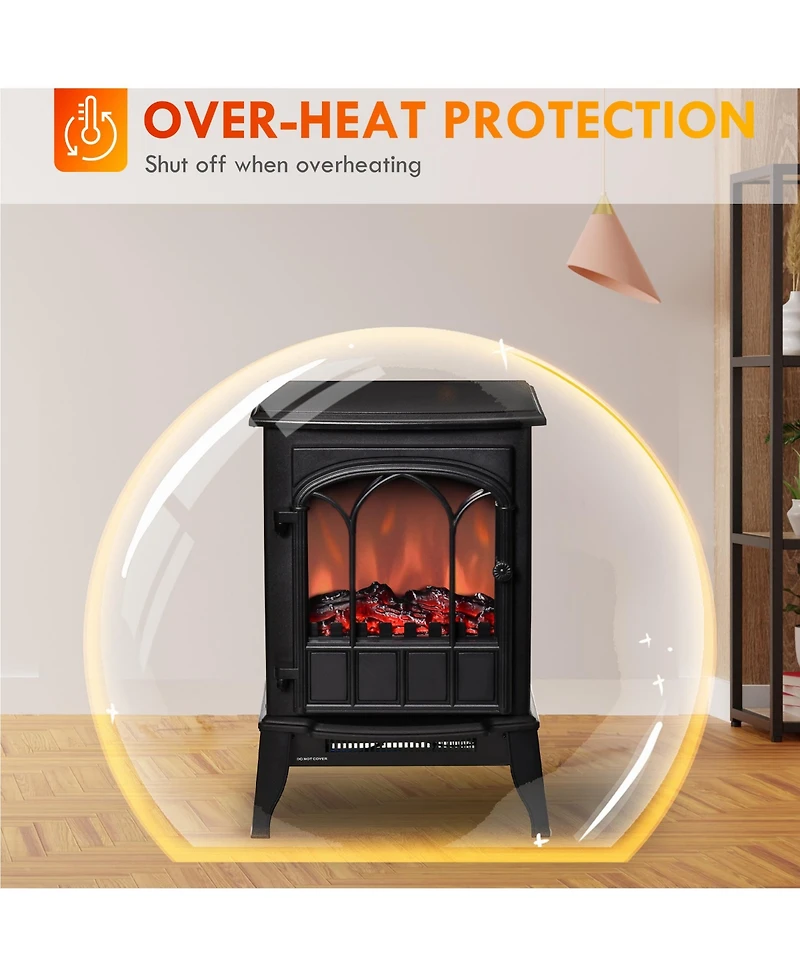 Homcom Electric Fireplace Stove, Freestanding Fireplace Heater