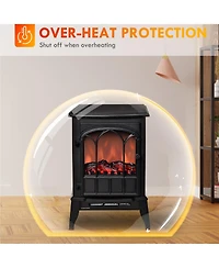 Homcom Electric Fireplace Stove, Freestanding Fireplace Heater