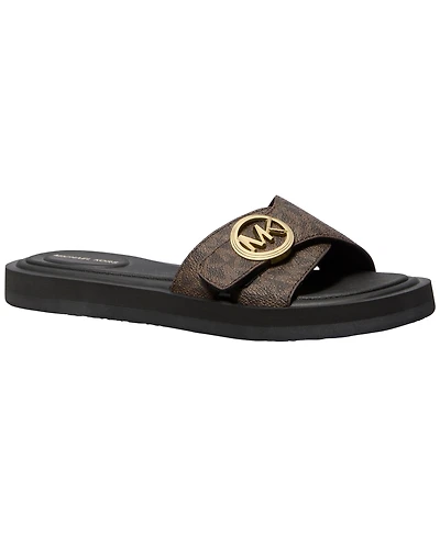 Michael Kors Women's Open Toe Mk Pool Slides Sandals