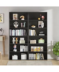 Yigii 6-Tier Wood Bookshelf for Home Office Living Room Bedroom