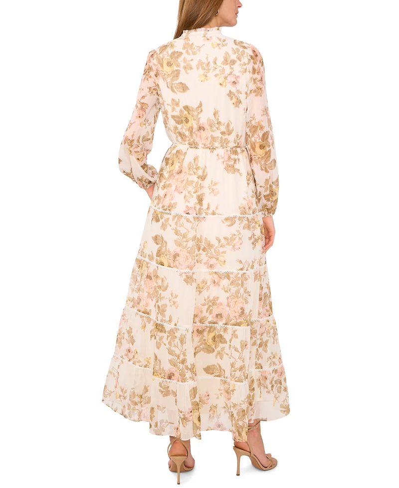 Msk Women's Long-Sleeve Maxi Dress