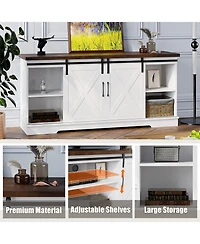 gaomon Farmhouse Tv Stand, Entertainment Center for 65 Inch Media Console Table, Barn Door Stand with Storage