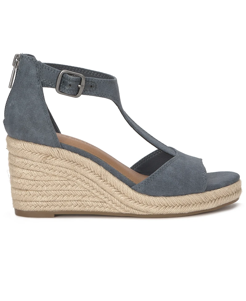 Lucky Brand Women's Cyleste T-Strap Espadrille Wedge Sandals