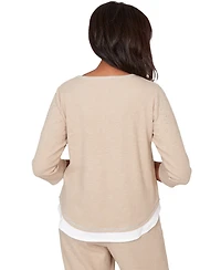 Alfred Dunner Petite Embellished Crewneck Top