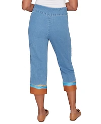 Alfred Dunner Petite Beachcomber Embroidered Capri Pants