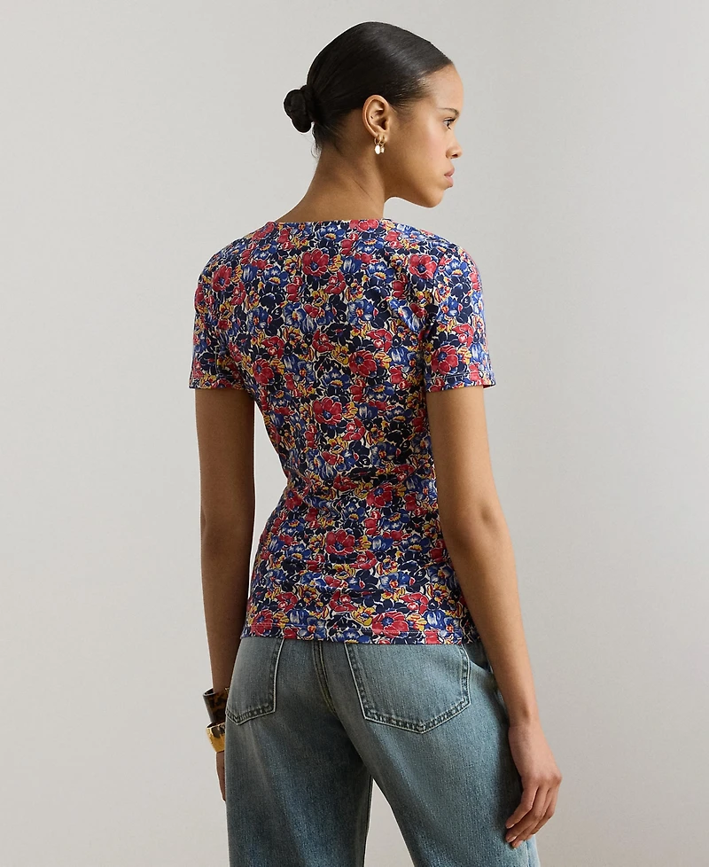 Lauren Ralph Petite Granbey Floral Square-Neck Top