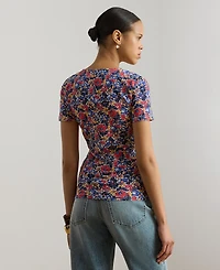 Lauren Ralph Petite Granbey Floral Square-Neck Top