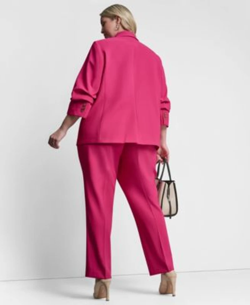 Dkny One Button Ruched Sleeve Blazer Essex Ankle Pant