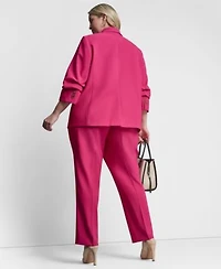 Dkny One Button Ruched Sleeve Blazer Essex Ankle Pant