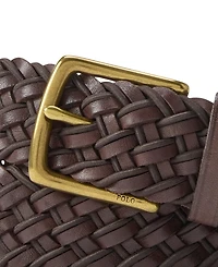 Polo Ralph Lauren Men's Leather & Braided Cord Woven Belt