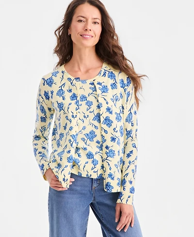 Style & Co Women's Printed Button-Front Cardigan, Macy's Exclusive