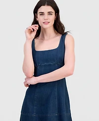 14th Place Juniors' Denim Drop-Waist Midi Dress