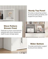 gaomon 60" Kitchen Pantry Cabinet, Tall Pantry Storage Cabinet with Microwave Stand