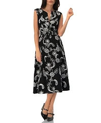 Ivonne Women's Embroidered Belted Midi Dress