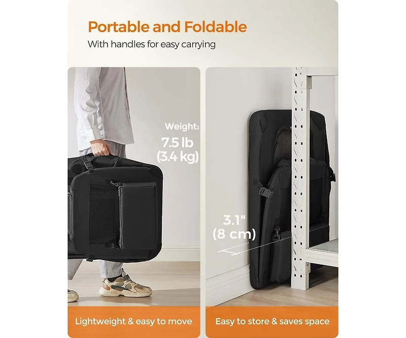 Cozito Foldable Soft Dog Crate, Portable Carrier with Steel Frame, Mesh Windows, Storage Pockets