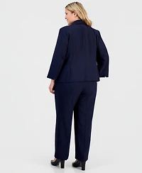 Le Suit Plus One-Button 3/4-Sleeve 2 Piece Pantsuit