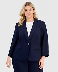 Le Suit Plus One-Button 3/4-Sleeve 2 Piece Pantsuit