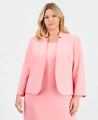Le Suit Plus Kiss-Front Cutout-Collar Dress