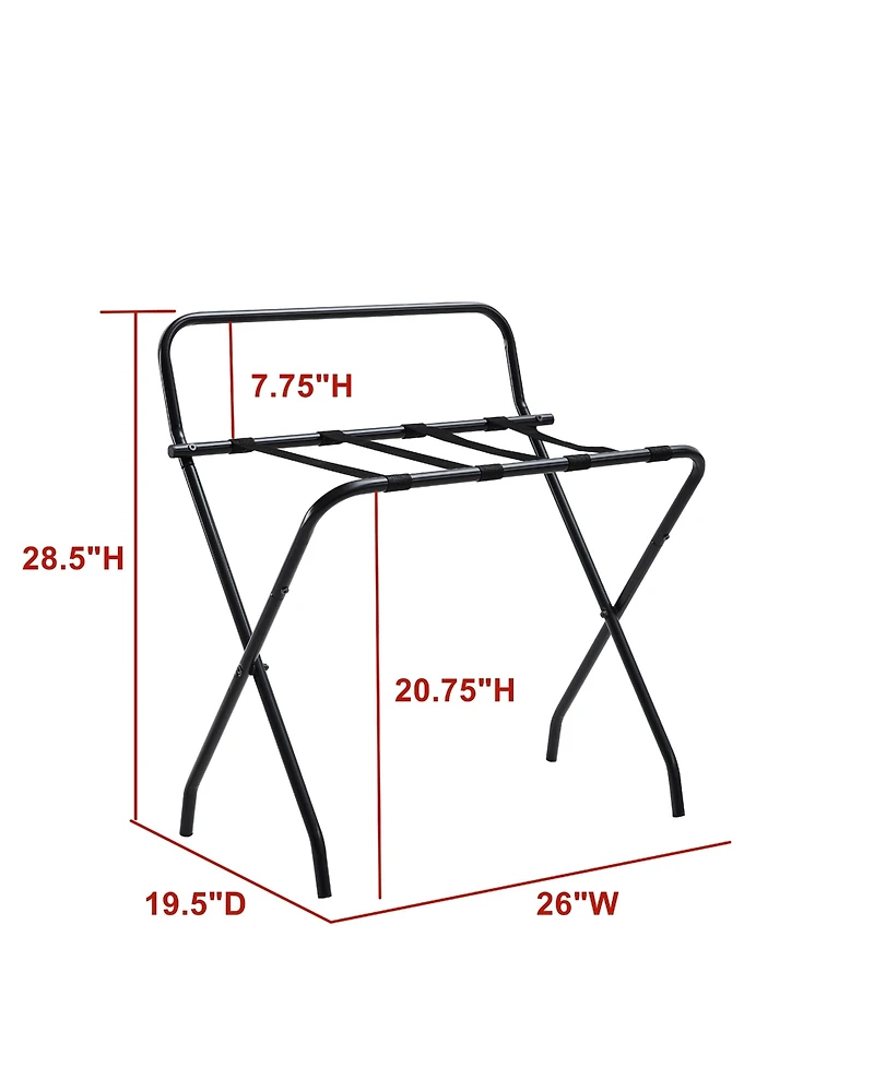 Kings Brand Furniture Folding Luggage Rack with Nylon Straps