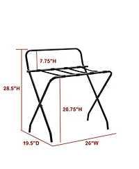 Kings Brand Furniture Folding Luggage Rack with Nylon Straps