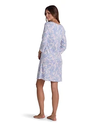 Miss Elaine Women's Long-Sleeve Printed Sleepwear Nightgown