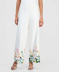 T Tahari Women's Wide-Leg Floral-Print Pants