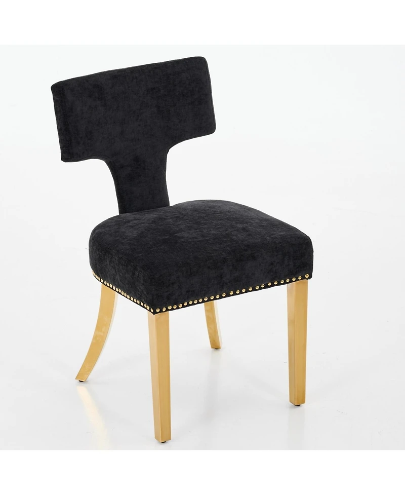 Streamdale Furniture Mid Century Modern Chenille Dining Chairs, Set of 2