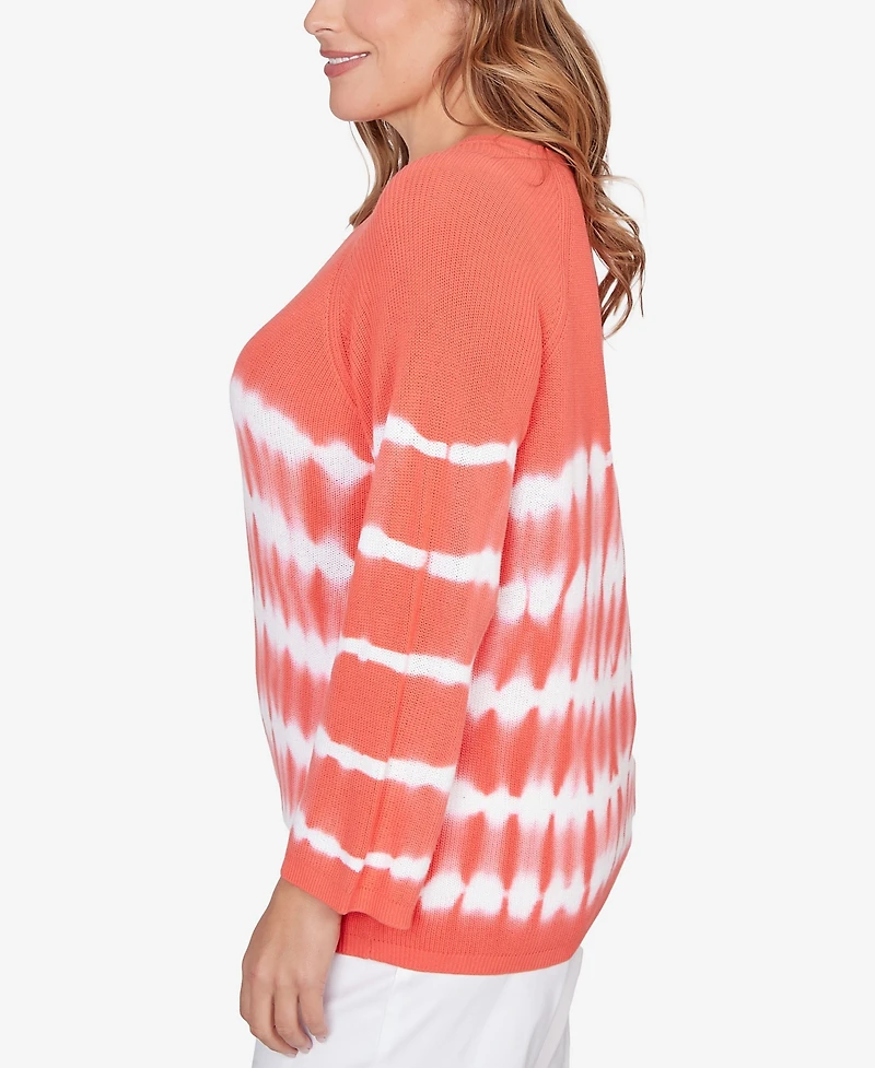 Ruby Rd. Plus Tie Dye Cotton Raglan Sweater