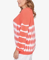 Ruby Rd. Plus Tie Dye Cotton Raglan Sweater