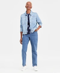 Style & Co Petite Relaxed Fit Long-Sleeve Boat Neck Knit Top