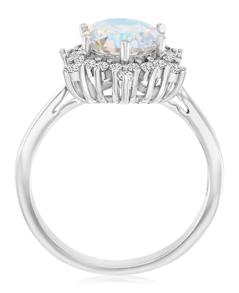 Macy's Aurora Borealis (3.39 ct. t.w.) & Cubic Zirconia (3.392 Halo Solitaire Engagement Ring