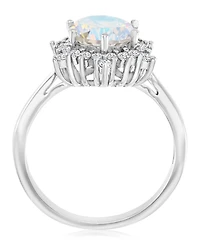 Macy's Aurora Borealis (3.39 ct. t.w.) & Cubic Zirconia (3.392 Halo Solitaire Engagement Ring