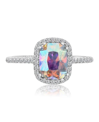 Macy's Aurora Borealis (6.12 ct. t.w.) and Cubic Zirconia Cushion (6.13 Cut Halo Ring