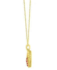 Macy's Created Ruby (0.4 ct. t.w.) Double Hearts Pendant Necklace in 10k Yellow Gold