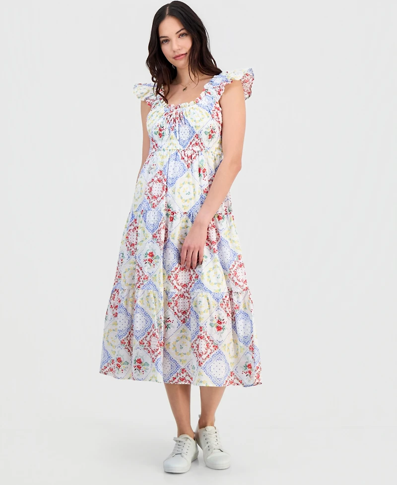 Self Esteem Juniors' Cotton Flutter-Sleeve Midi Dress
