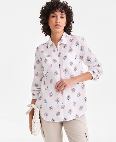 Charter Club Petite Block Print Shirt, Macy's Exclusive